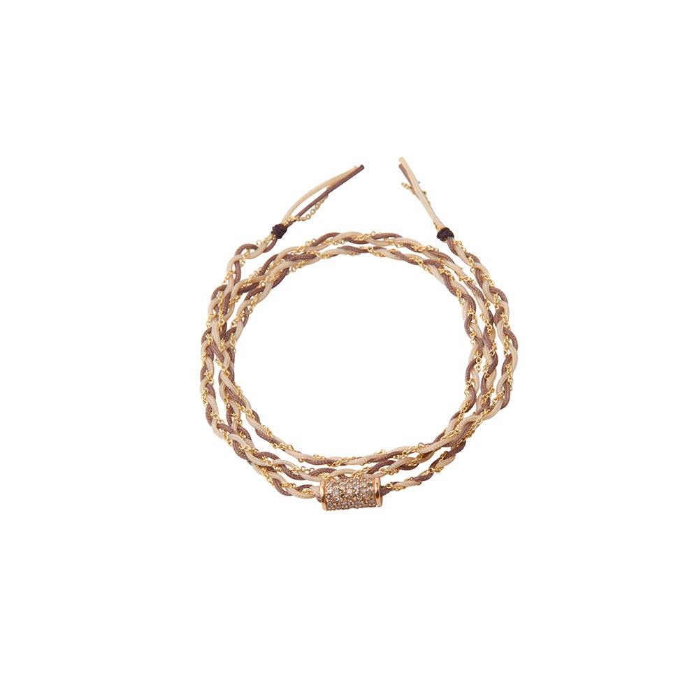 Neutral Woven Gold Chain and String Bracelet – Paola Pacheco Jewelry